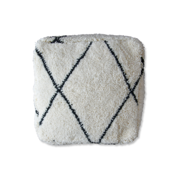 Dog Pillow - white and black diamond