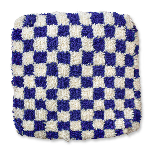 Dog pillow checkered - Blue and White