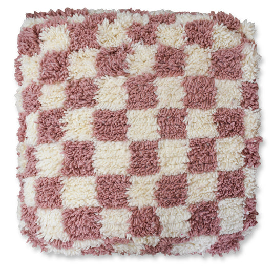 Dog pillow checkered pink