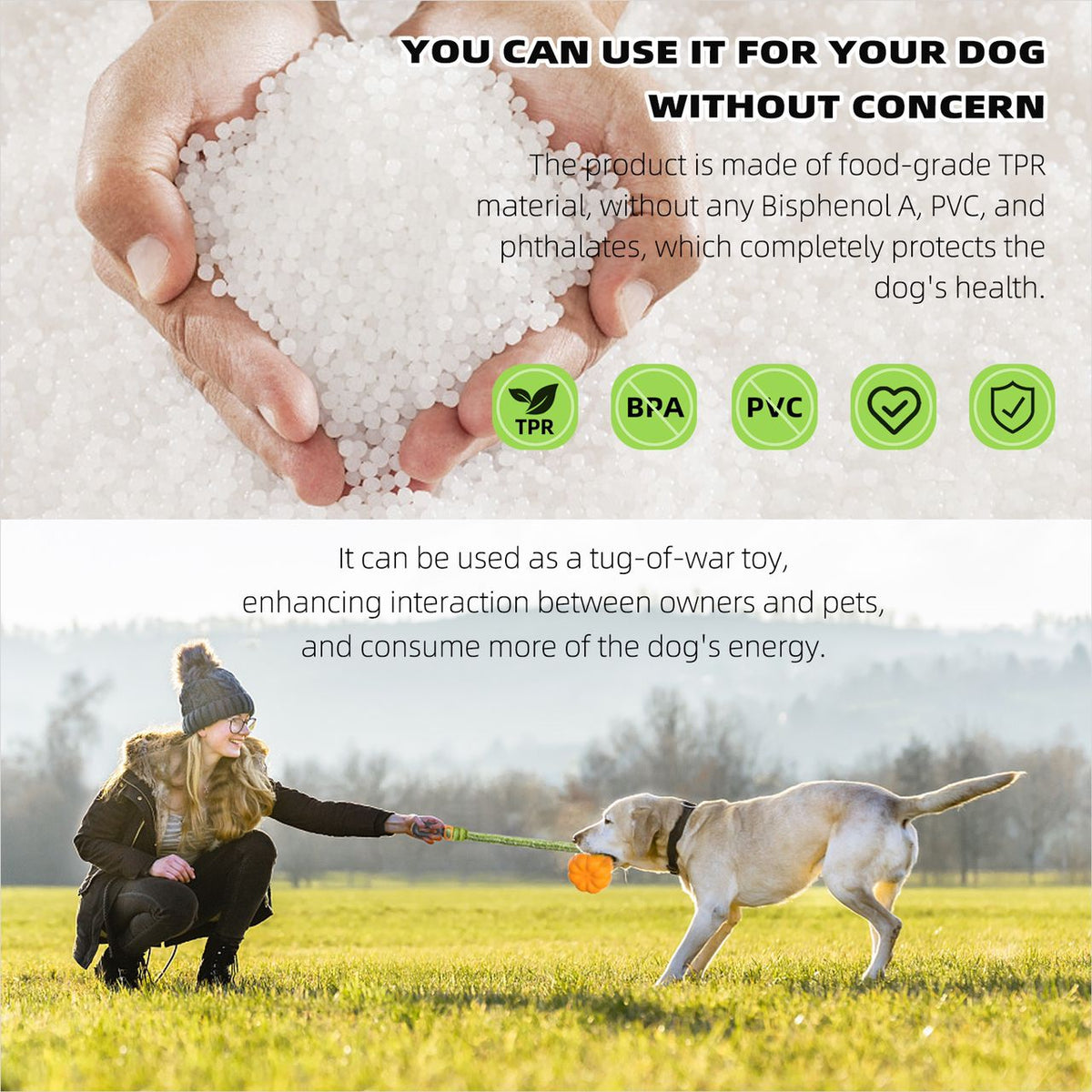 Bandoga Pumpkin Fetch Toy – robustes & interaktives Hundespielzeug