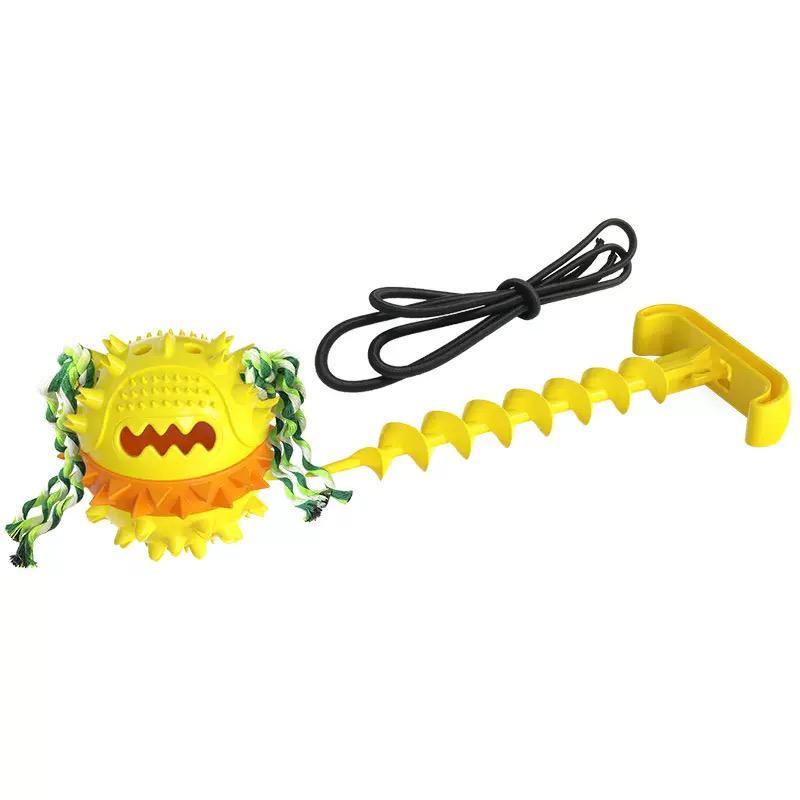 Interactive Dog Toy with Tug Rope and Treat Ball
