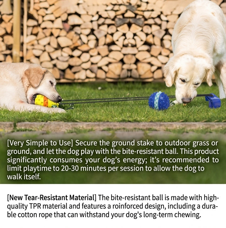 Interactive Dog Toy with Tug Rope and Treat Ball