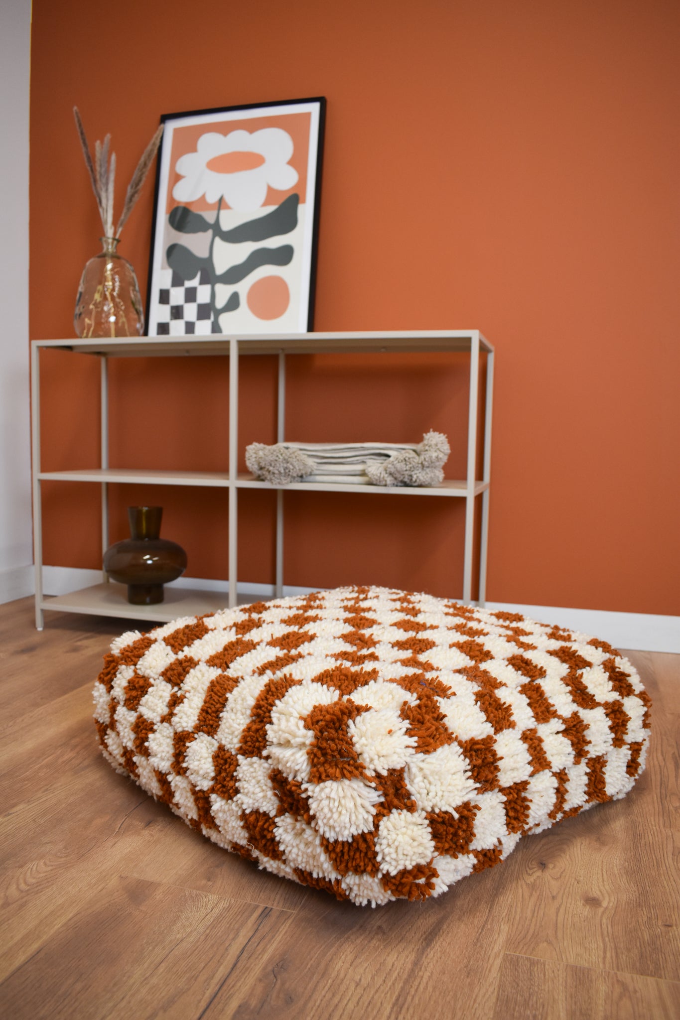 Dog pillow checkered - Terracotta