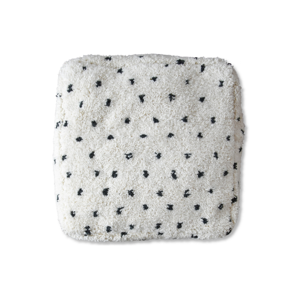 Dog Pillow - white with dots
